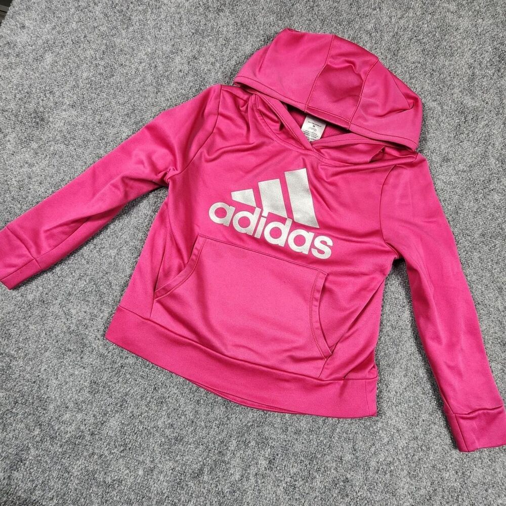 Adidas Pink and Silver Hoodie